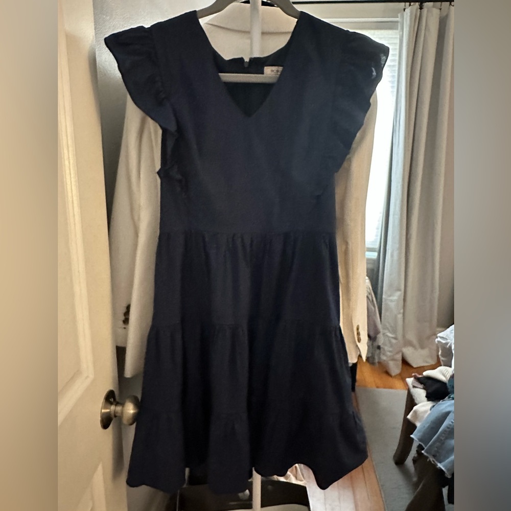 Navy BCBGENERATION Ruffle Dress